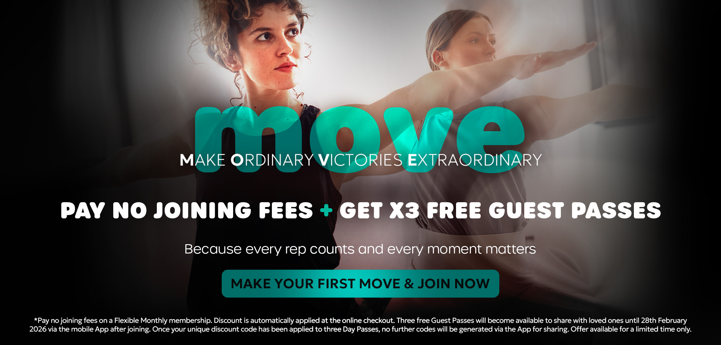 PAY NO JOINING FEES  + GET X3 FREE GUEST PASSES. Because every rep counts and every moment matters.